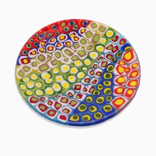 Decorative plate made of art glass 