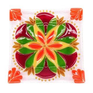 Decorative plate made of art glass 